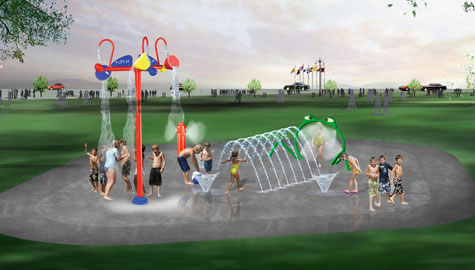 small splash pad for existing playground